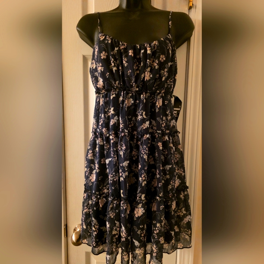 Floral Navy Blue Dress